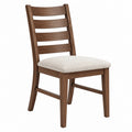 Sedia da pranzo 45 x 55 x 100 cm in legno marrone con seduta imbottita beige stile classico
