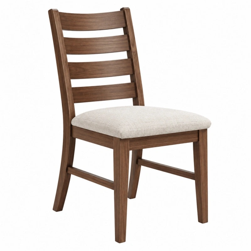 Sedia da pranzo 45 x 55 x 100 cm in legno marrone con seduta imbottita beige stile classico