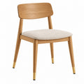 Sedia da pranzo 50 x 55 x 78 cm in legno marrone con seduta imbottita beige stile moderno