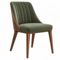 Sedia da pranzo 58 x 61 x 83 cm in tessuto verde e legno stile moderno