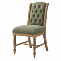 Sedia da pranzo 52 x 62 x 105 cm in tessuto verde e legno marrone stile classico capitonné